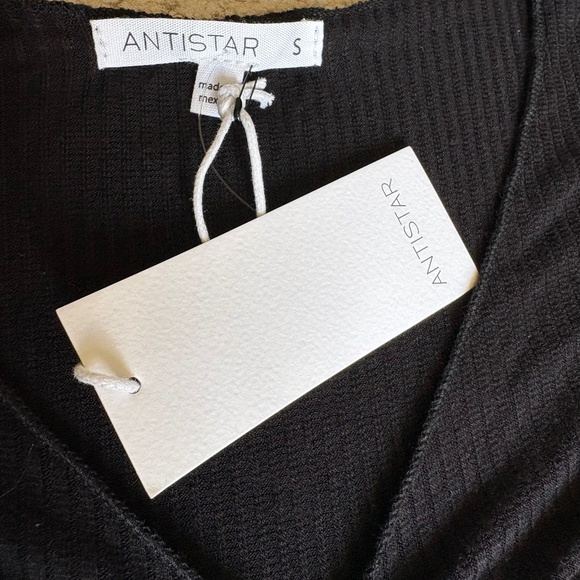 Antistar ruffle short sleeve ruched crop top black Small - Picture 8 of 15